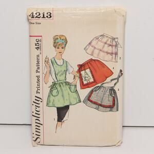 Vintage 60s Apron Simplicity Pattern 4213 One Size CUT